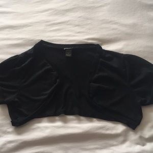 Half short sleeve black jacket
